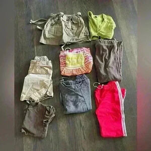 BUNDLE GIRLS SIZE 7 - 8 items - 2 pants, 4 tops, 1 shorts, 1 skirt